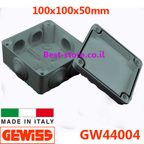 קופסת הסתעפות פטמות מרובעת GEWISS IP55 100x100x50mm