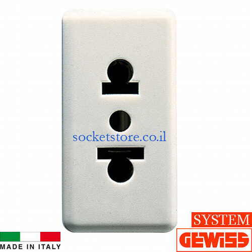 שקע דו פיני אירופאי ואמריקאי Gewiss system GW20212