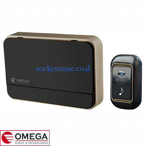 פעמון דלת אלחוטי שחור OMEGA IP44