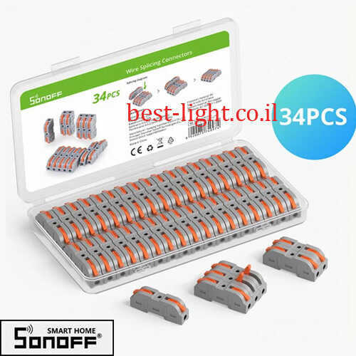מהדקי חשמל מנוף דו צדדי 34 יחידות SONOFF D1-1